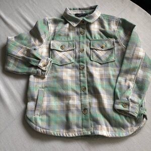 Member’s Mark Shacket Girls XL 14/16 Green Plaid Button Up Jacket